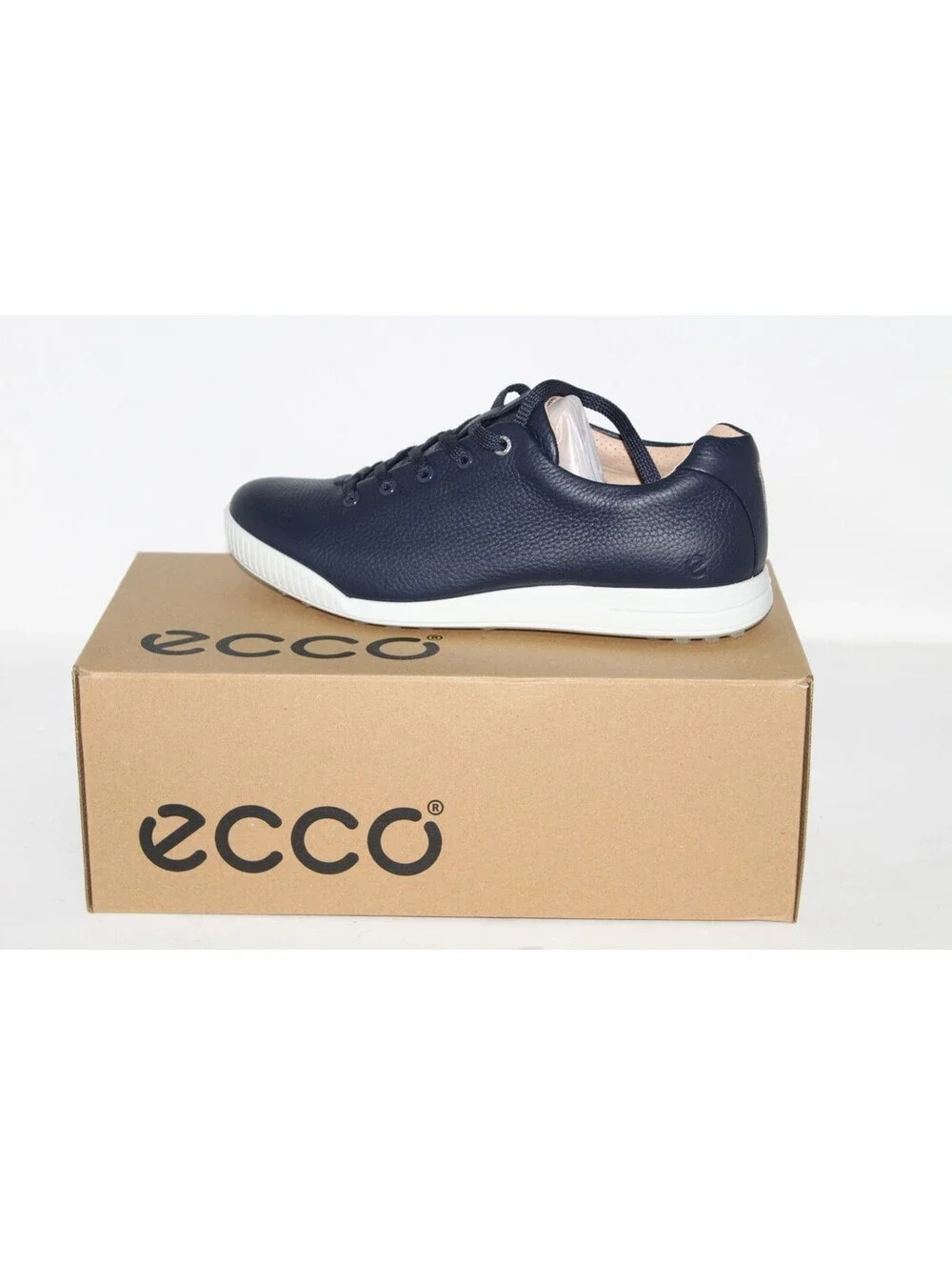 NEW ECCO Golf Street Retro Men's 8-8.5 Leather Waterproof Golf Shoe / Blue